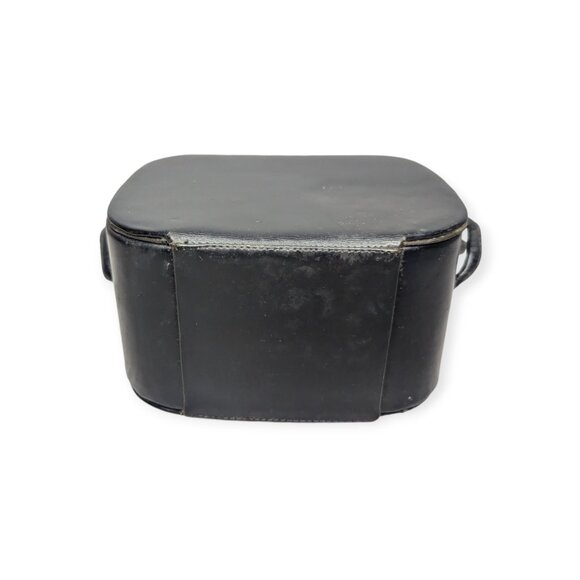 Vintage Black Leather Handbag with Double Handles Snap Closure - Picture 4 of 15